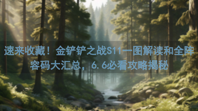 速来收藏！金铲铲之战S11一图解读和全阵容码大汇总，6.6必看攻略揭秘